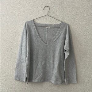 Madewell Gray V-Neck Women's Top